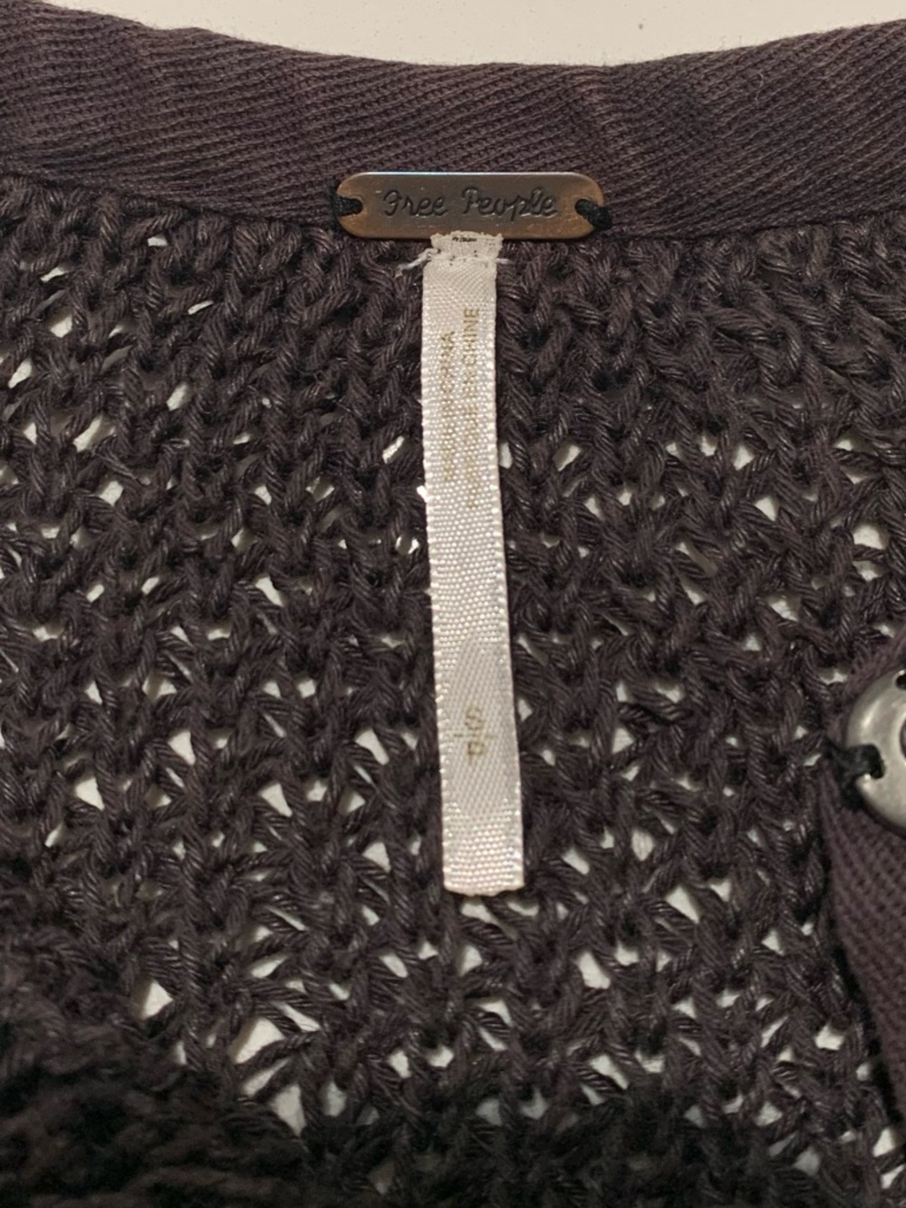 Free People Femme Fatal Moto Open Knit Zip Sweater Cardigan, Charcoal Combo, S - Picture 5 of 10